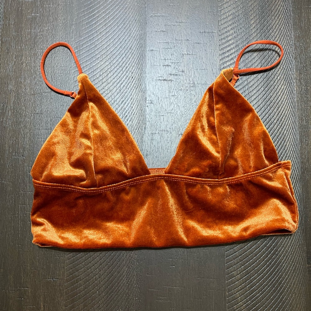 Velvet Bralette in Rich Orange